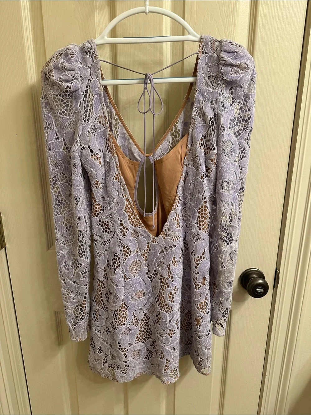 For Love and Lemons Lavender Lace Long-Sleeve Women's Top